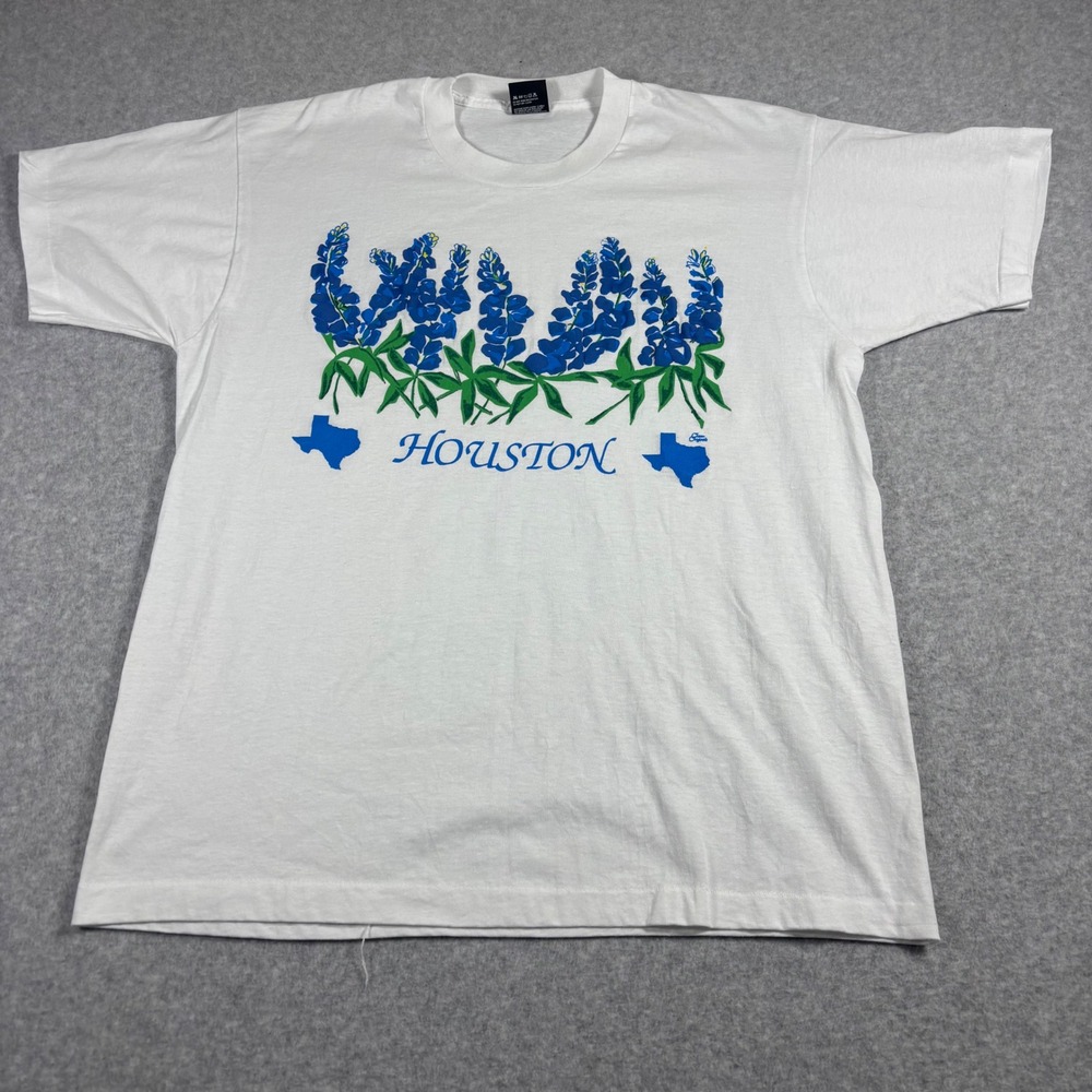 Vintage Screen Stars Best T-Shirt Mens XL White Houston Texas Bluebonnets 90s